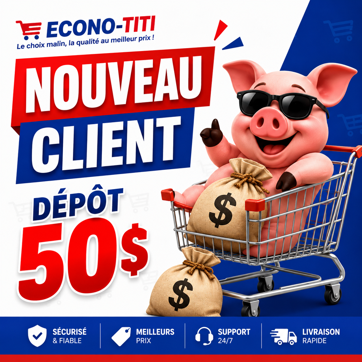 Dépôt Nouveau Client – 50 $